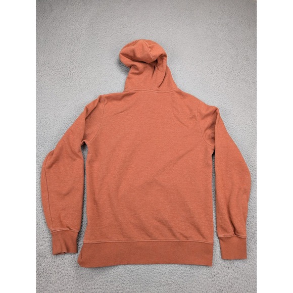 The North Face Hoodie Mens Medium Rust Orange Pullover Logo Fleece Sweatshirt - Picture 8 of 11